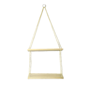 SUPORTE SUSPENSO DUPLO 30 CM PARA VASOS - MADEIRA
