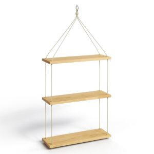 SUPORTE SUSPENSO TRIPLO 30 CM PARA VASOS - MADEIRA