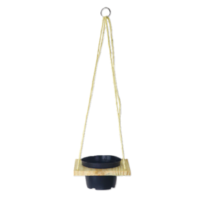 SUPORTE SUSPENSO 15 CM COM VASO 11 CM - MADEIRA